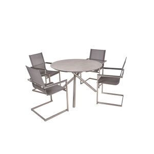 Gartenmöbel-Set 'Sienna' silbern 5-teilig