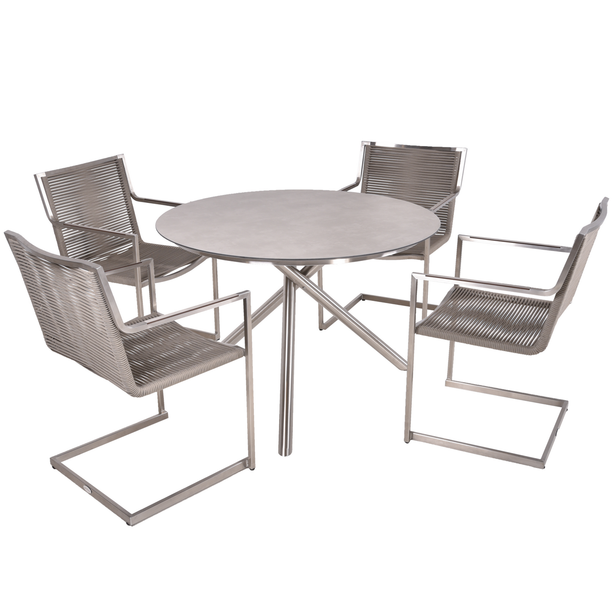 Gartenmöbelset 'Sienna' für 4 Personen Edelstahl
