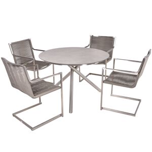 Gartenmöbelset 'Sienna' für 4 Personen Edelstahl