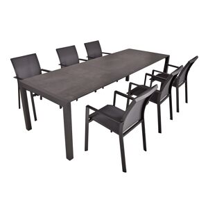 Gartenmöbel-Set 'Sophia' schwarz 7-teilig