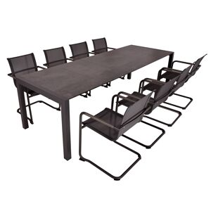 Gartenmöbel-Set 'Sophia' schwarz 9-teilig