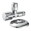 Eckventil Messing verchromt 3/8" AG x 10 mm, mit Schubrosette, selbstdichtend
