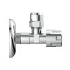 Eckventil Messing verchromt 3/8" AG x 10 mm, mit Schubrosette, selbstdichtend
