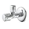 Eckventil Messing verchromt 3/8" AG x 10 mm, mit Schubrosette, selbstdichtend