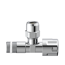 Eckventil Messing verchromt 3/8" AG x 10 mm, mit Schubrosette, selbstdichtend