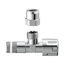 Eckventil Messing verchromt 3/8" AG x 10 mm, mit Schubrosette, selbstdichtend