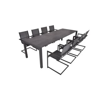 Gartenmöbel-Set 'Sophia' schwarz 9-teilig