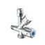 Eckventil Messing verchromt 3/8" AG x 3/4" AG x 3/8" AG x 10 mm, mit Rückflussverhinderer