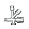 Eckventil Messing verchromt 3/8" AG x 3/4" AG x 3/8" AG x 10 mm, mit Rückflussverhinderer