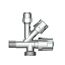 Eckventil Messing verchromt 3/8" AG x 3/4" AG x 3/8" AG x 10 mm, mit Rückflussverhinderer