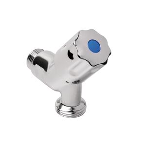 Auslaufventil kurz verchromt 1/2" AG x 3/4" AG, mit Rückflussverhinderer