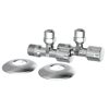 Eckventil verchromt 1/2" AG x 3/8" AG x 10 mm mit Schubrosette, 2 Stück