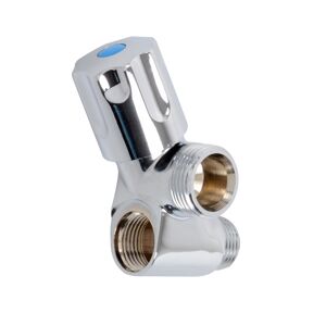 Geräte-Eckventil Messing verchromt 1/2" AG x 3/4" AG, mit Rückflussverhinderer