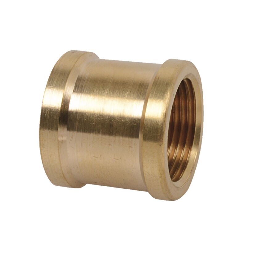 Doppelmuffe Messing blank 1" IG