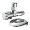 Eckventil Messing verchromt 3/8" AG x 3/8" AG x 10 mm, mit Schubrosette