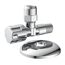 Eckventil Messing verchromt 3/8" AG x 3/8" AG x 10 mm, mit Schubrosette