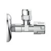 Eckventil Messing verchromt 3/8" AG x 3/8" AG x 10 mm, mit Schubrosette