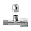 Eckventil Messing verchromt 3/8" AG x 3/8" AG x 10 mm, mit Schubrosette