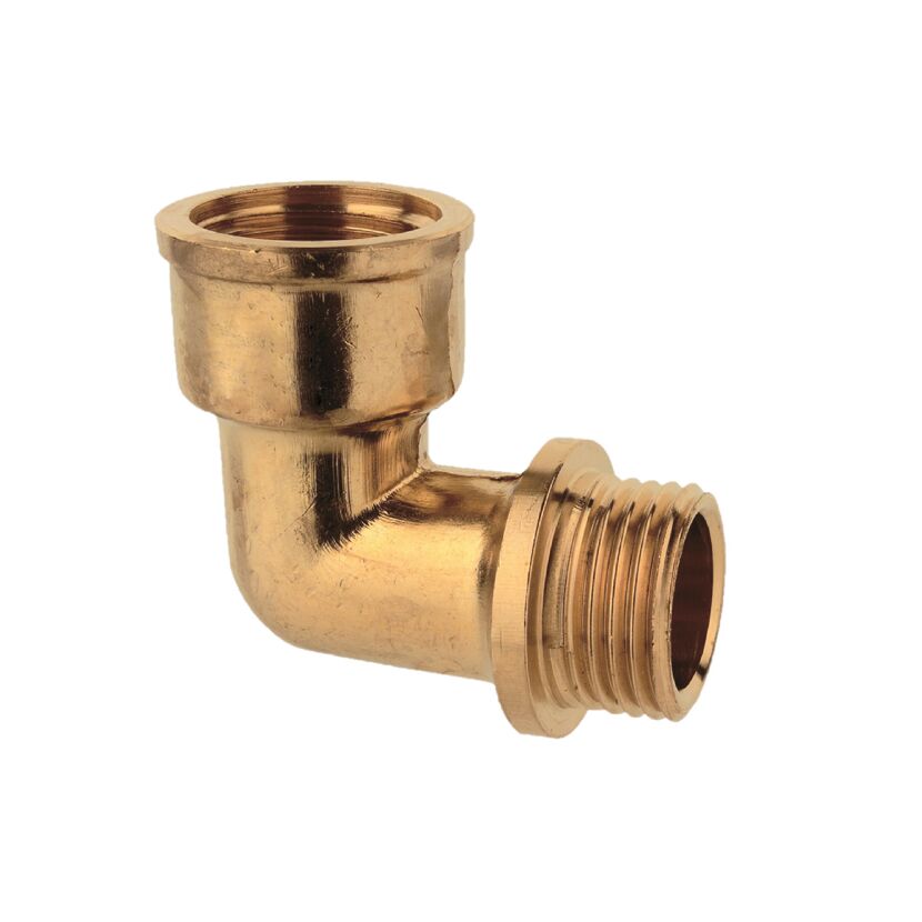 Winkel 90° Messing blank 3/4" IG x 3/4" AG