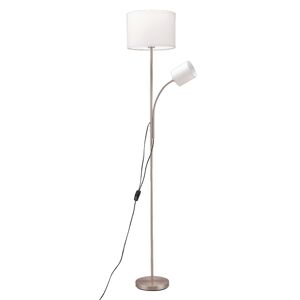 Stehleuchte 'Helena' silberfarben/weiß 2-flamig E27/E14, 170 cm