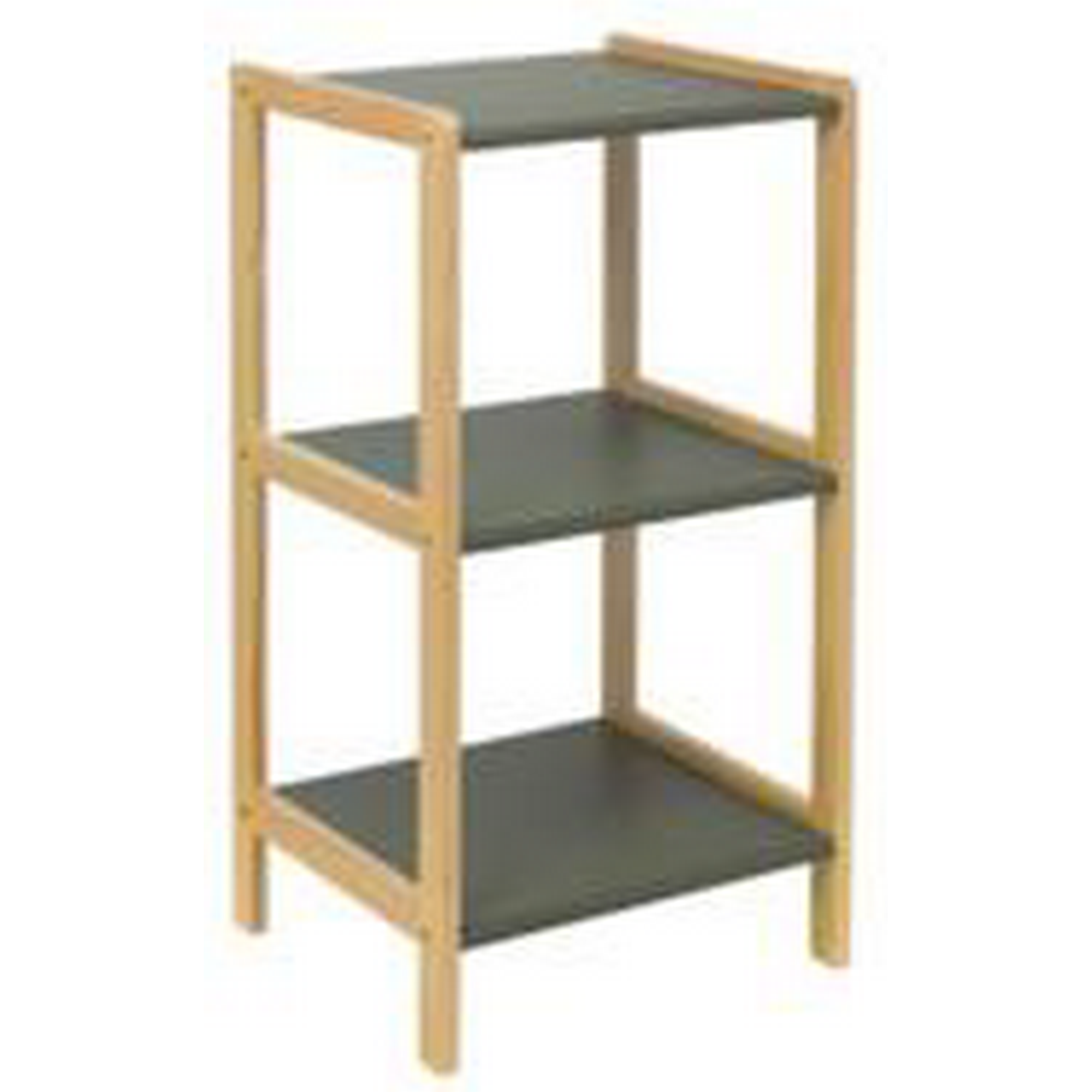 Regal Bambus 3 Böden grau/braun 40 x 80 x 30 cm