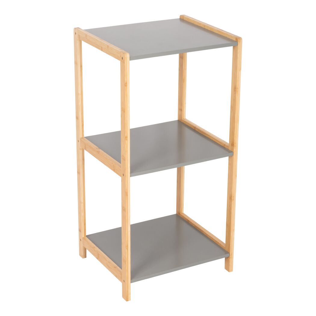 Regal Bambus 3 Böden grau/braun 40 x 80 x 30 cm