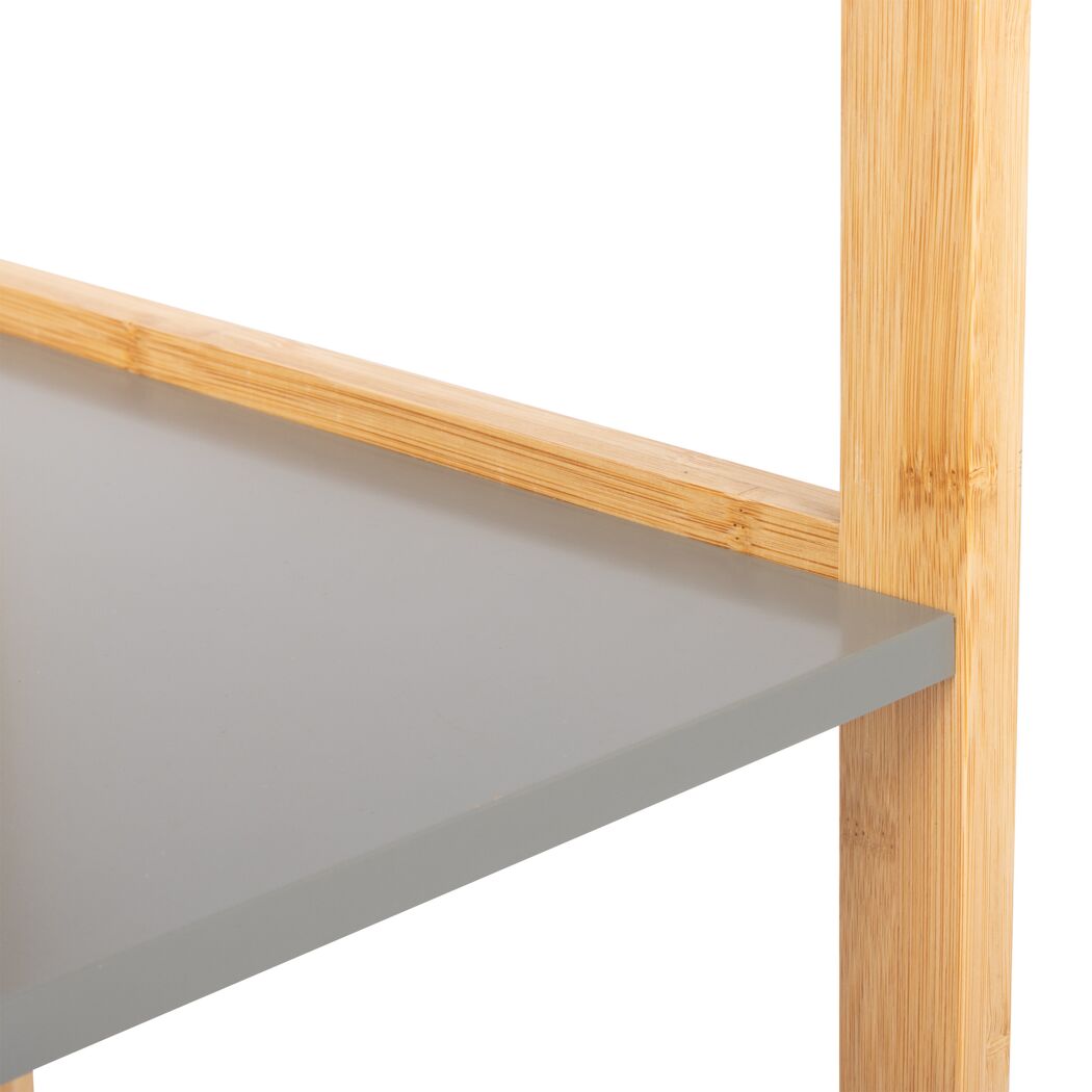 Regal Bambus 3 Böden grau/braun 40 x 80 x 30 cm