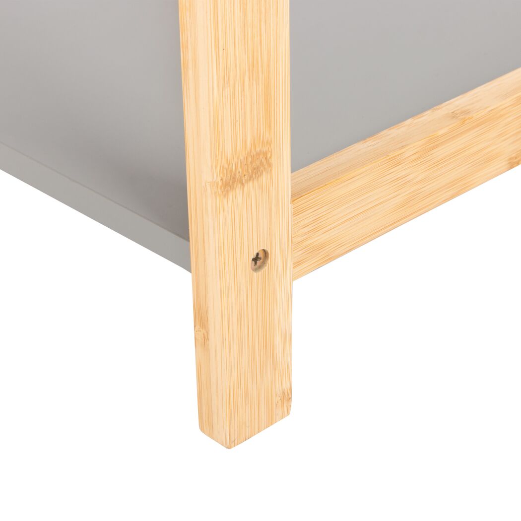 Regal Bambus 3 Böden grau/braun 40 x 80 x 30 cm