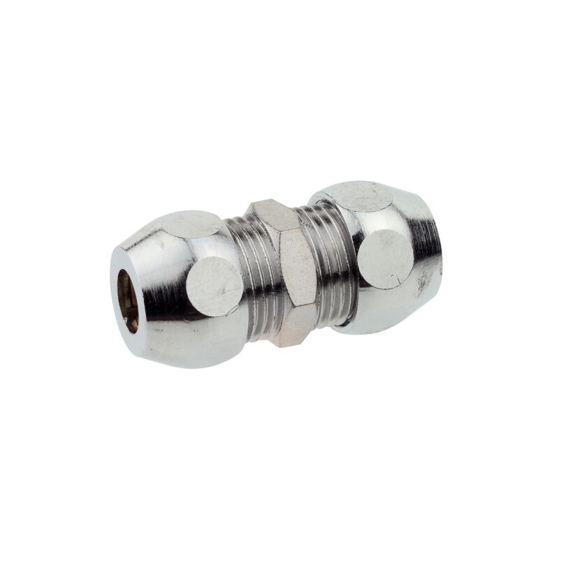 Quetschverschraubung-Verbinder Messing verchromt 3/8" x 10 mm