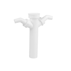 Tauchrohr weiß 1 1/2" IG x 250 mm, mit 3/4" Doppel-Geräteanschluss, für DN 40 mm Siphon