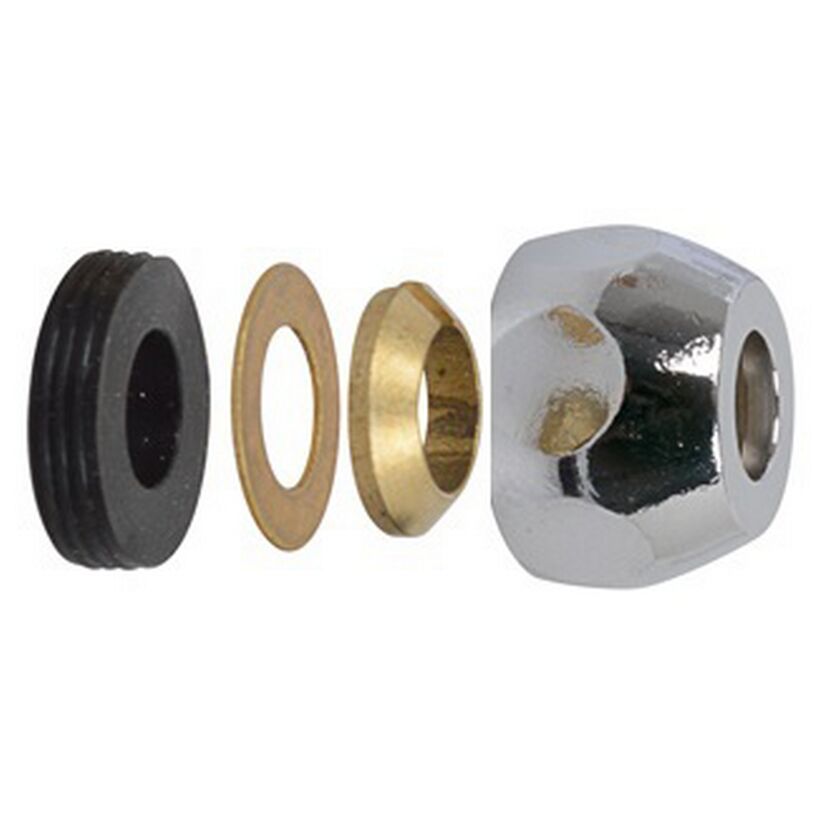 Quetschverschraubung-Überwurf Messing verchromt 1/2" x 10 mm