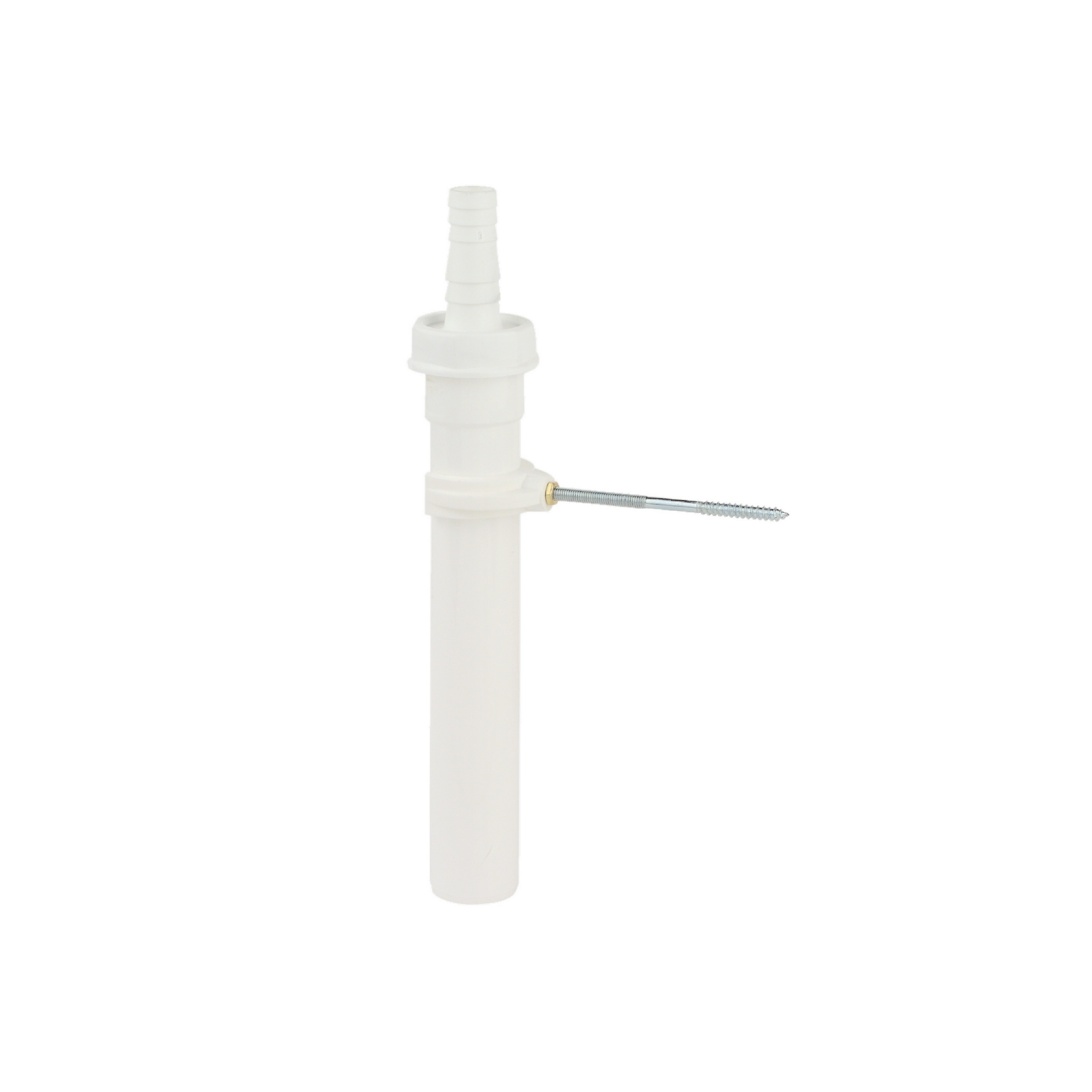 Tauchrohr weiß 1 1/2" IG x 250 mm, mit 3/4" Geräteanschluss mit Halter