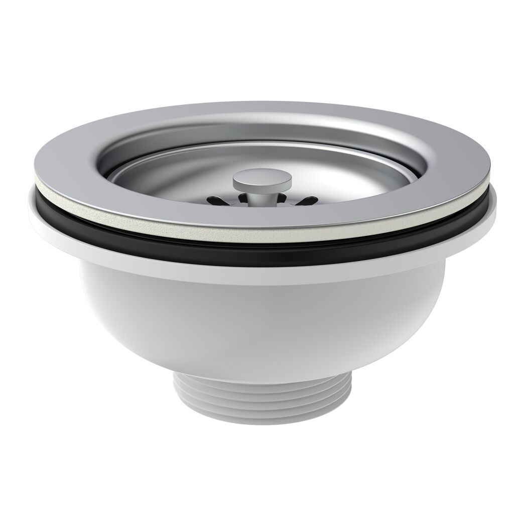 Korbventil 1 1/2" AG Edelstahl-Ventilkelch, Sieb Ø 114 mm