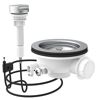 Korbventil 1 1/2" AG, Edelstahl-Ventilkelch, Sieb Ø 114 mm, mit 1" Überlaufanschluss und Bowdenzug
