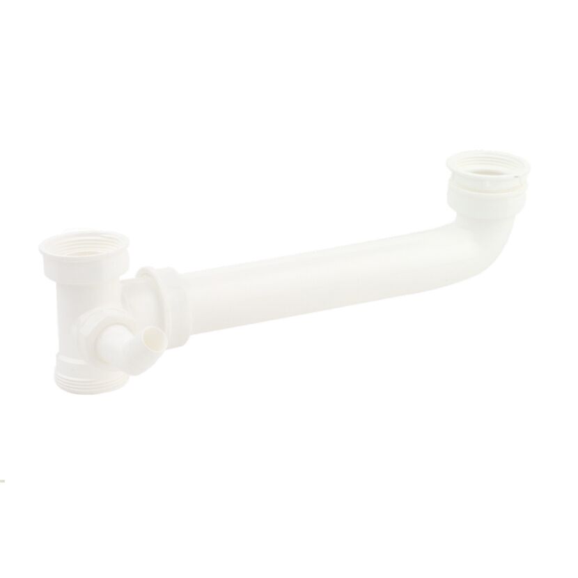 Doppelspültisch-Ablaufverbindung weiß 1 1/2" x 40 mm, mit 3/4" Geräteanschluss