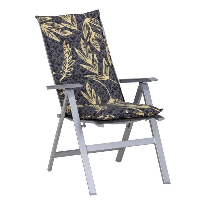 Hochlehner-Auflagenset 'Beijing' grau/goldfarben 50 x 118 x 24 cm 4 Stück