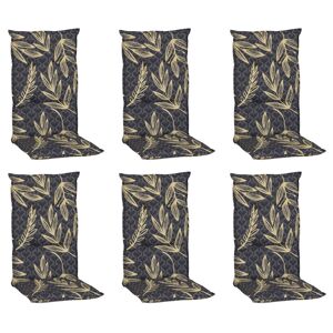 Hochlehner-Auflagen-Set 'Barcelona' grau/goldfarben 50 x 118 x 36 cm 6 Stück