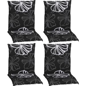 Niedriglehner-Auflagen-Set 'Barcelona' schwarz/weiß 50 x 101 x 6 cm 4 Stück