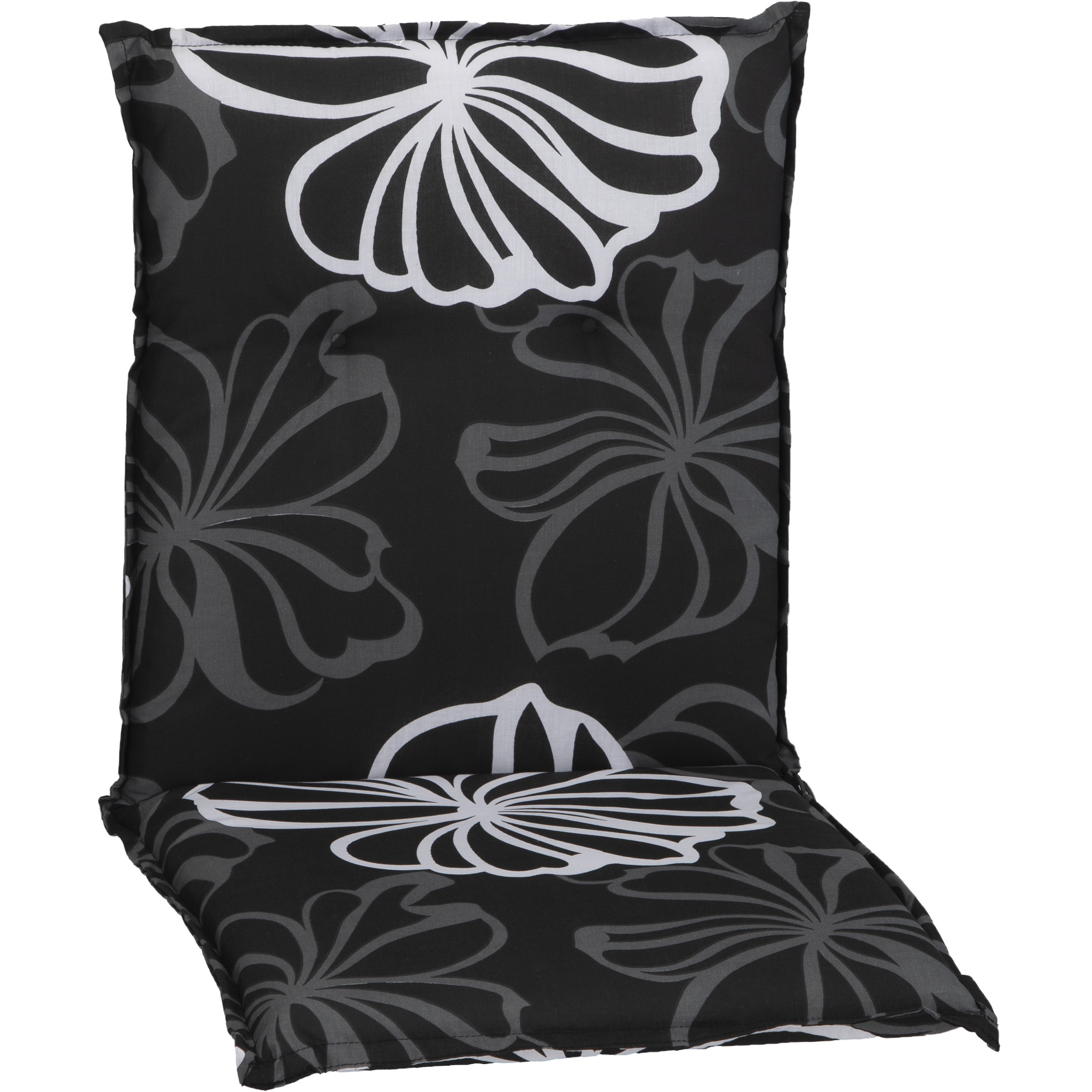 Niedriglehner-Auflagen-Set 'Barcelona' schwarz/weiß 50 x 101 x 6 cm 4 Stück