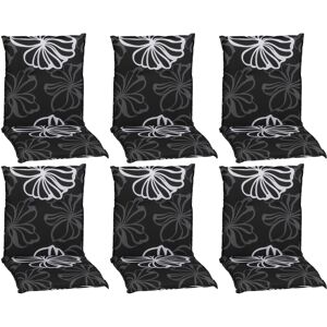 Niedriglehner-Auflagen-Set 'Barcelona' schwarz/weiß 50 x 101 x 6 cm 6 Stück