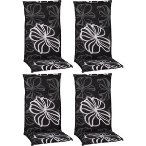 Hochlehner-Auflagen-Set 'Barcelona' schwarz/weiß 50 x 118 x 6 cm 4 Stück