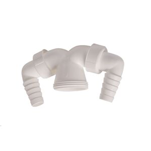 Doppel-Geräteanschluss weiß 1 1/2" AG x 3/4" T