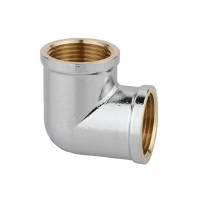 Rohrwinkel 90° Messing verchromt 3/8" IG