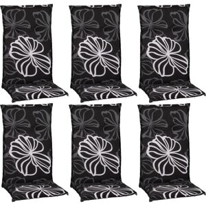 Hochlehner-Auflagen-Set 'Barcelona' schwarz/weiß 50 x 118 x 6 cm 6 Stück
