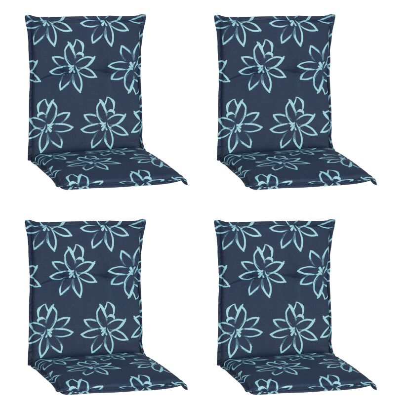 Niedriglehner-Auflagenset 'Bunde' hellblau/dunkelblau 50 x 101 x 6 cm 4 Stück