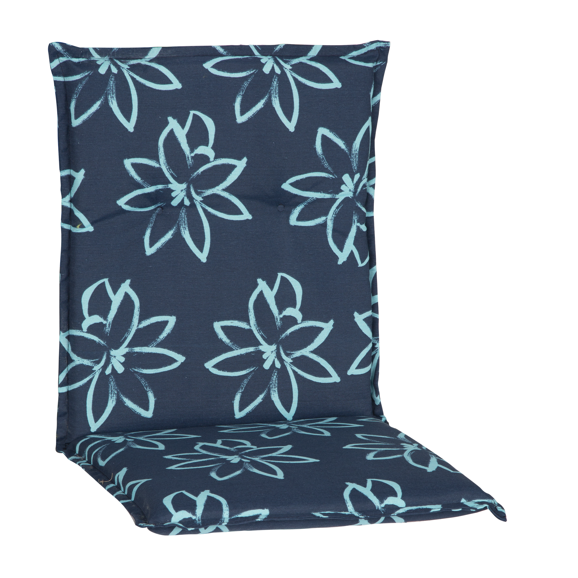 Niedriglehner-Auflagen-Set 'Barcelona' hellblau/dunkelblau 50 x 101 x 6 cm 4 Stück