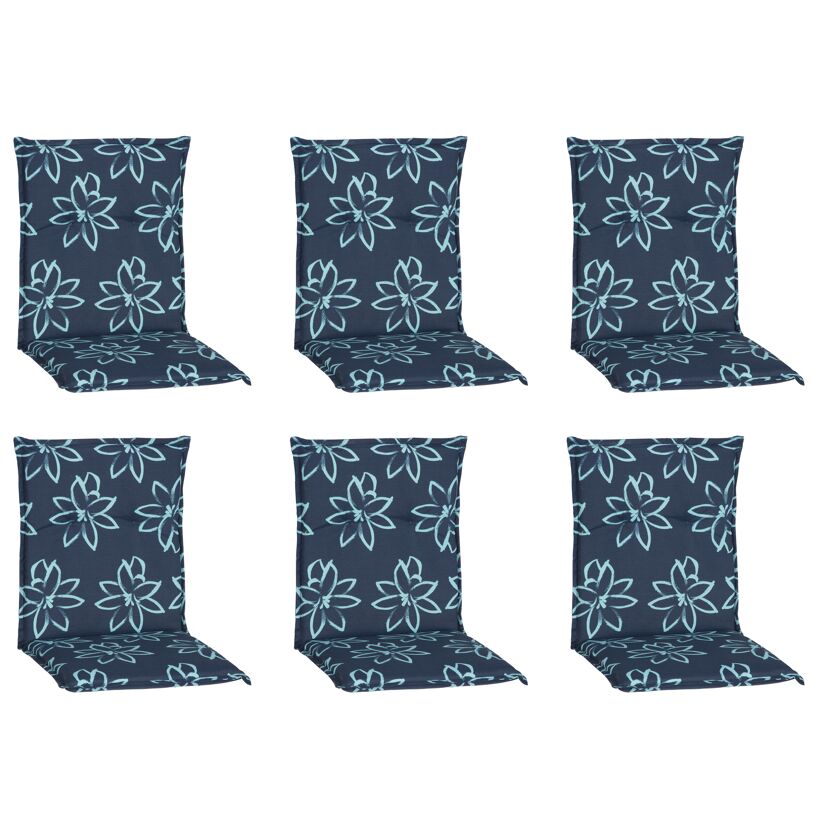 Niedriglehner-Auflagenset 'Bunde' hellblau/dunkelblau 50 x 101 x 6 cm 6 Stück