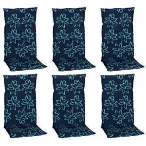 Hochlehner-Auflagen-Set 'Barcelona' hellblau/dunkelblau 50 x 118 x 6 cm 6 Stück
