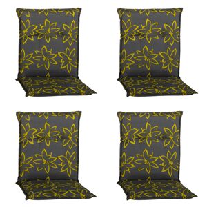 Niedriglehner-Auflagen-Set 'Barcelona' gelbgrün/grau 50 x 101 x 6 cm 4 Stück