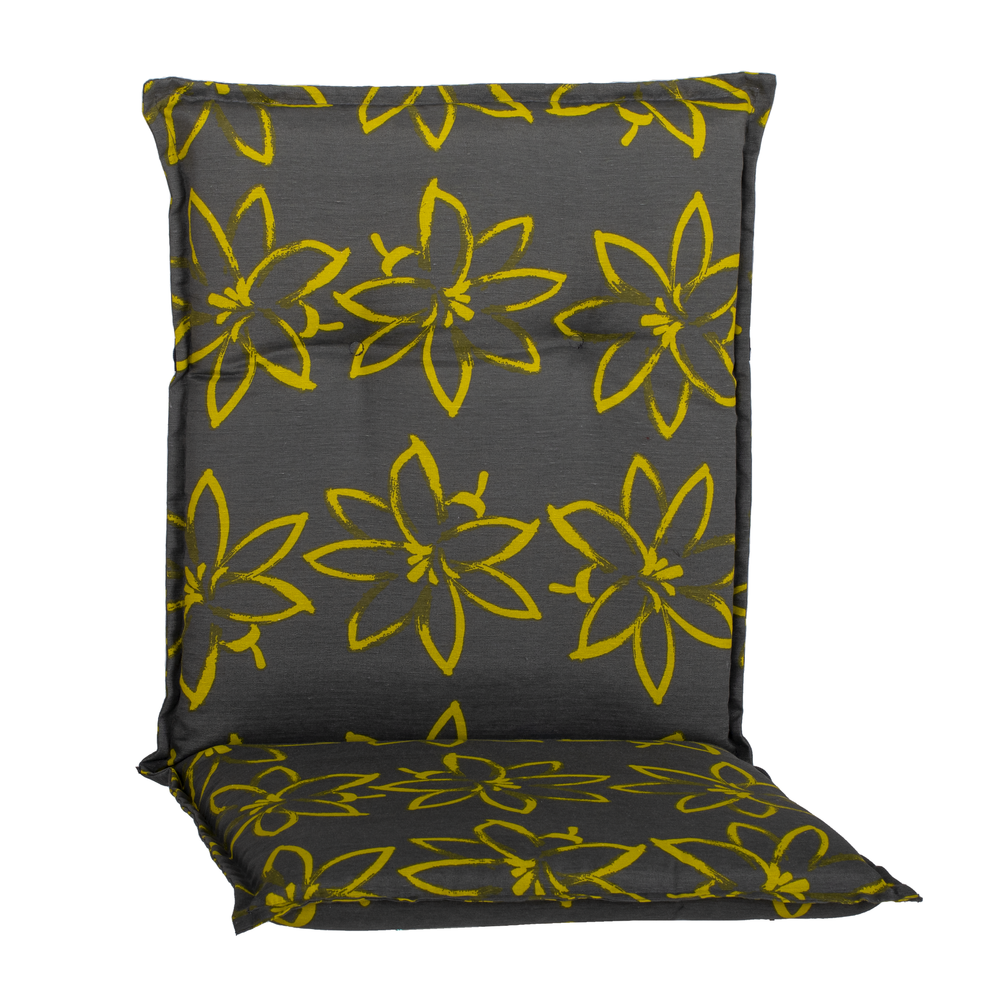 Niedriglehner-Auflagen-Set 'Barcelona' gelbgrün/grau 50 x 101 x 6 cm 6 Stück